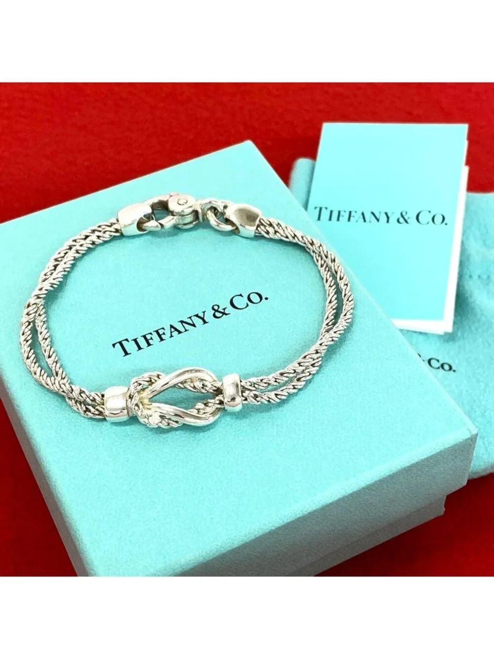 Tiffany & Co Double Rope Knot Bracelet 925 Sterling Silver